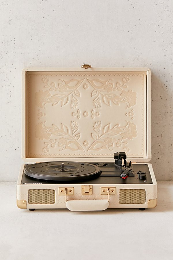 Crosley UO Exclusive Folklore Floral Cruiser Bluetooth Record Player - White at Urban Outfitters | Urban Outfitters (US and RoW)