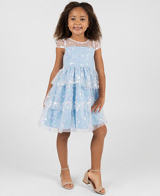 Girls 2T-6X Sequin Mesh Illusion Body Dress | Macy's
