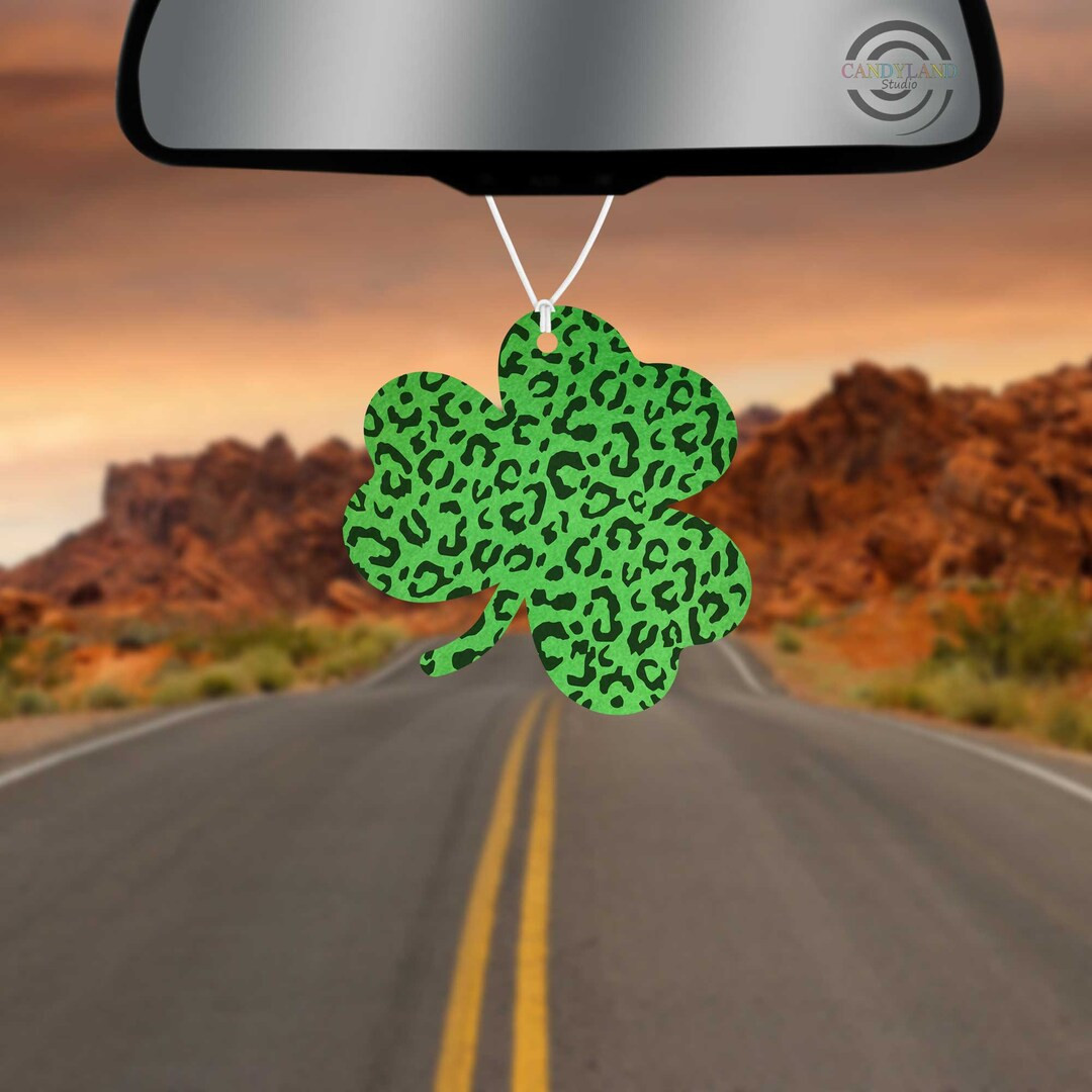 Green Shamrock Leopard Animal Print Felt Unscented Air Freshener | Bulk Resell Resale Wholesale S... | Etsy (US)