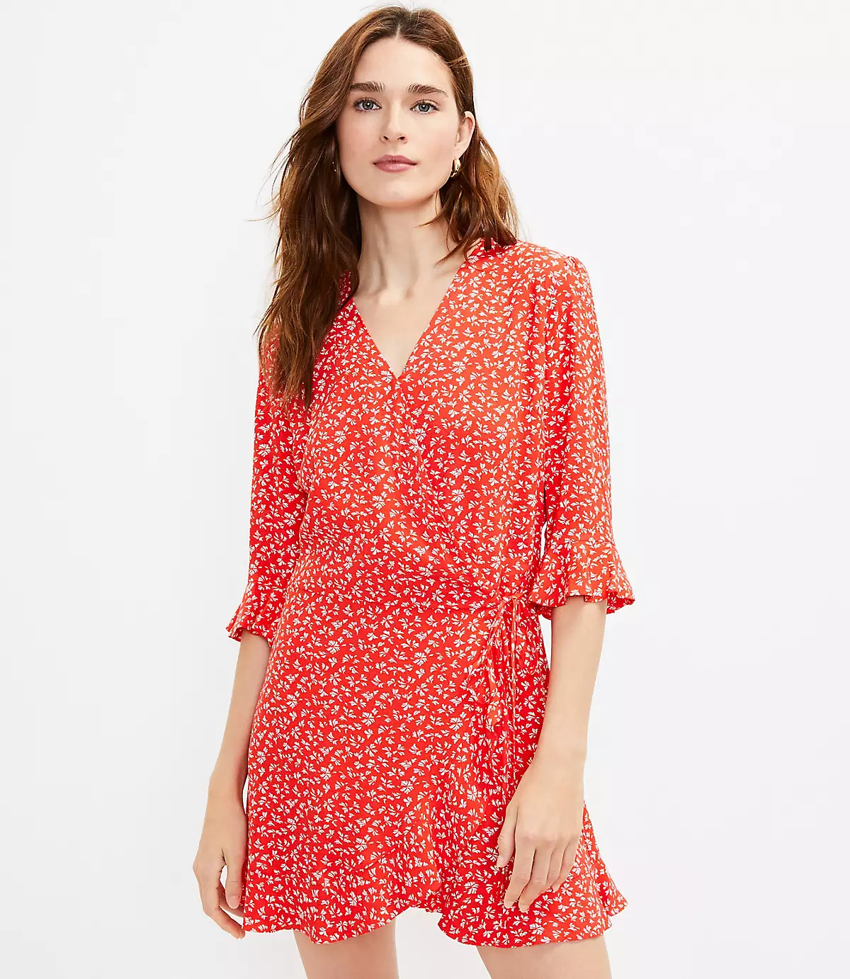 Floral Ruffle Trim Skort Dress | LOFT | LOFT