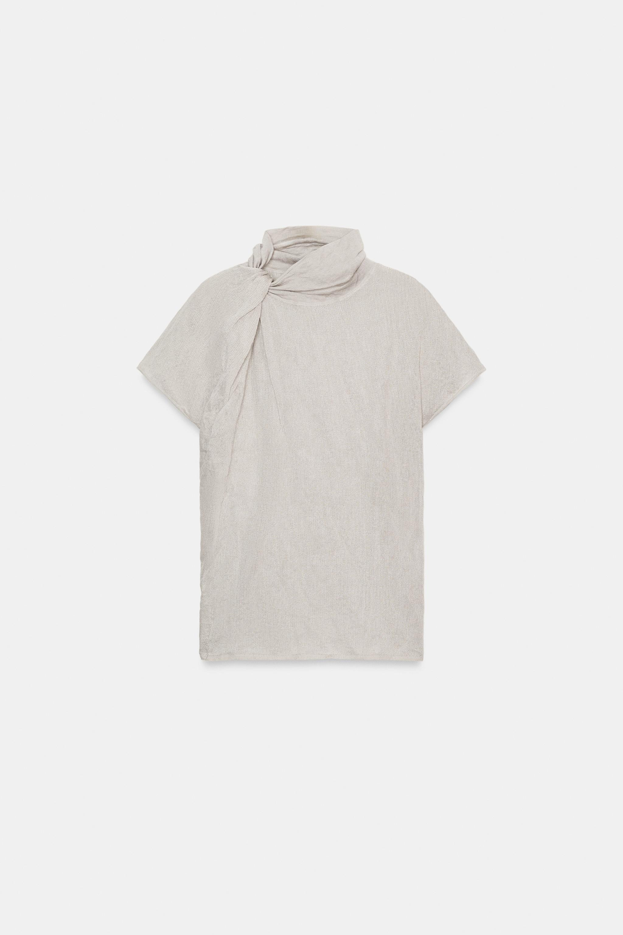 WRINKLED KNIT KNOT TOP | Zara US