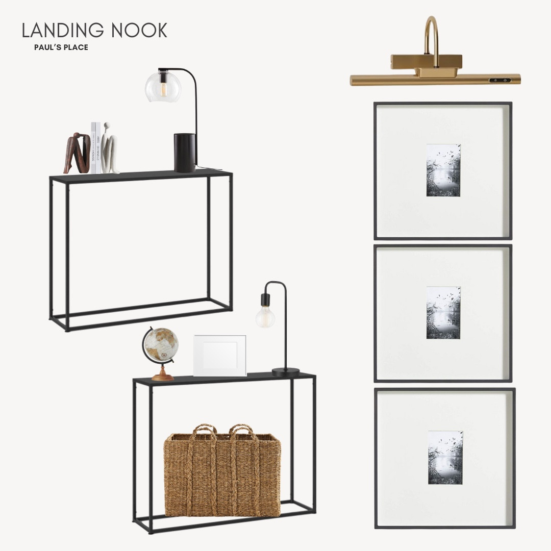 A small landing or a small entryway. Sometimes just need a few piece to change the look of a space.  mix and match. 

#LTKHome #LTKFindsUnder100