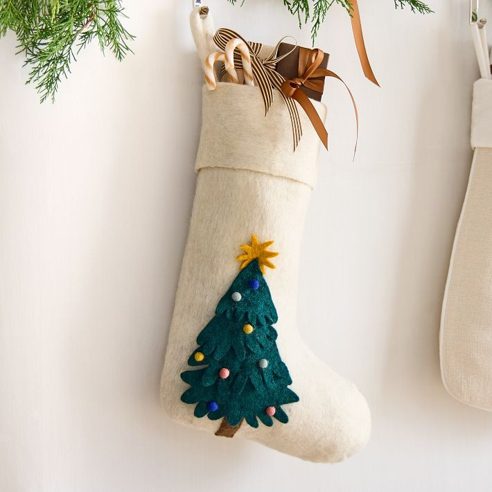 Christmas Tree Felt Stocking | West Elm (US)