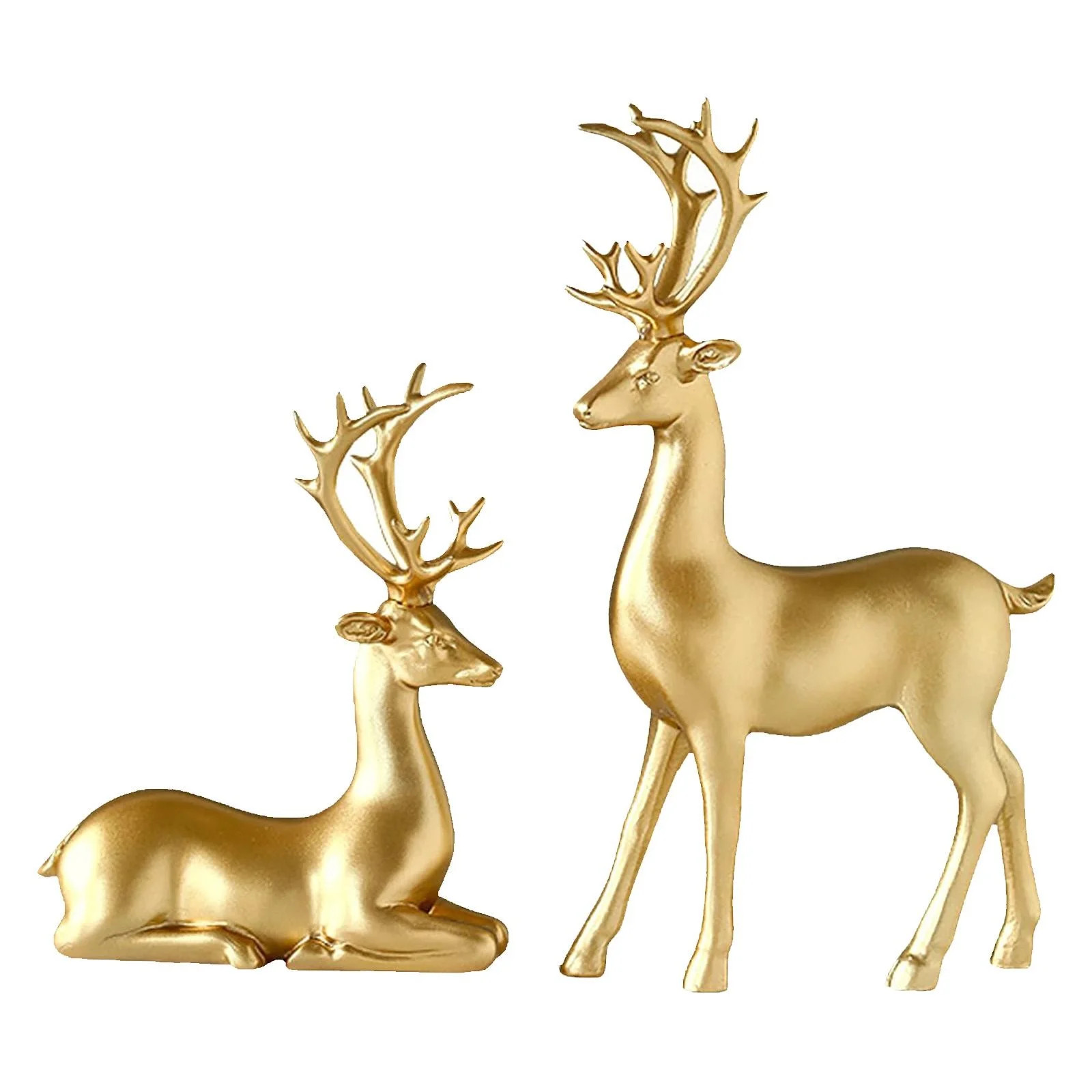 Christmas Decorations Indoor 2 Pack Resin Christmas Reindeer Figurines Deer Statues Elk Sculpture... | Walmart (US)