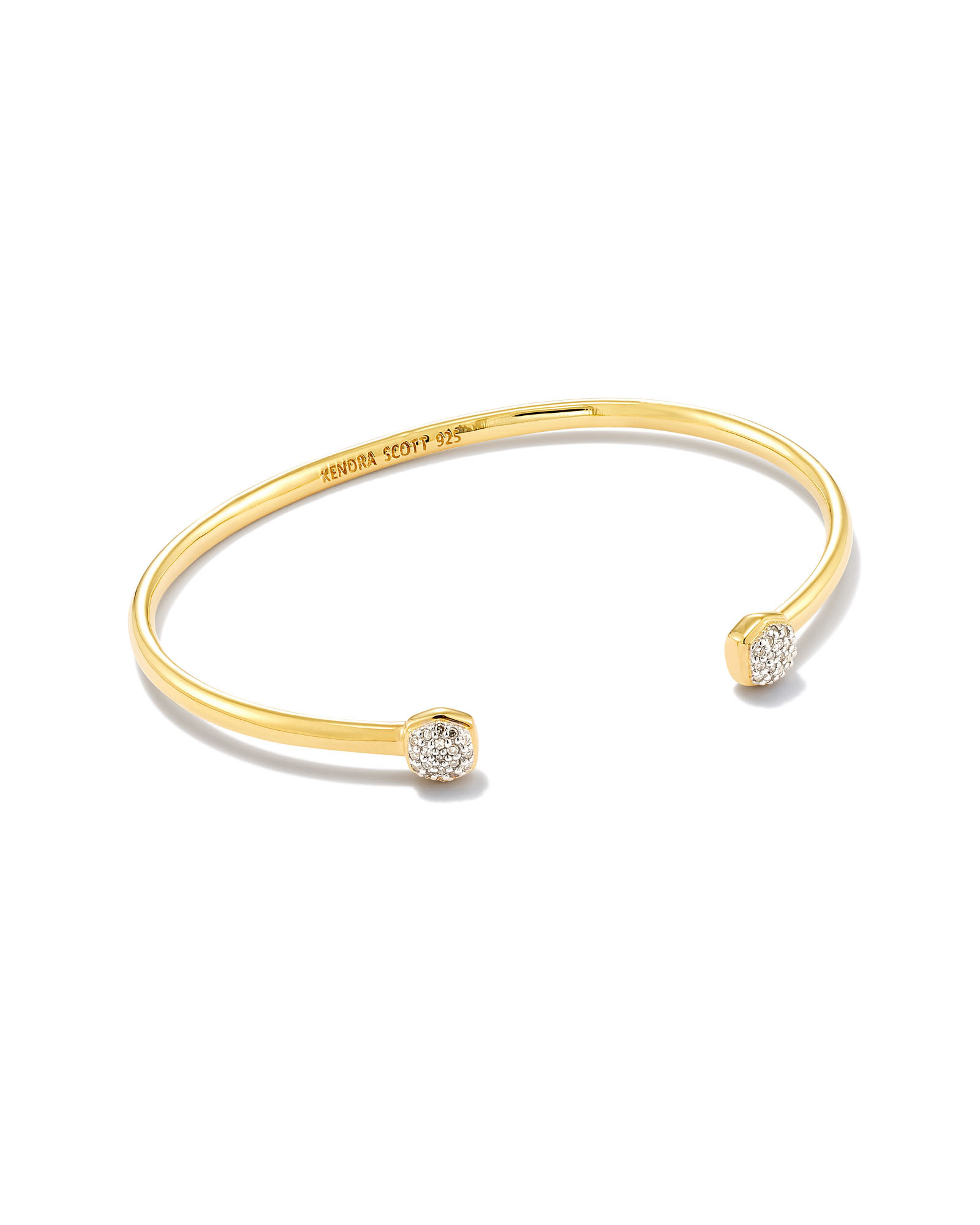 Davie 18k Yellow Gold Vermeil Double Diamond Cuff Bracelet in White Diamond | Kendra Scott