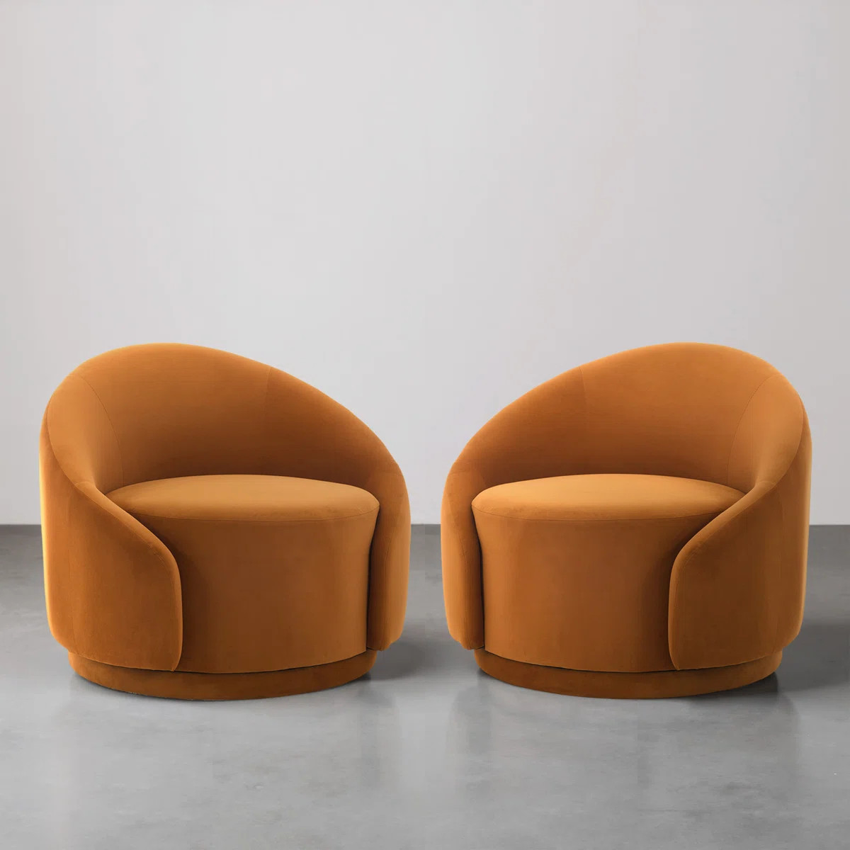 Aunna Upholstered Swivel Barrel Chair (Set of 2) | Wayfair North America