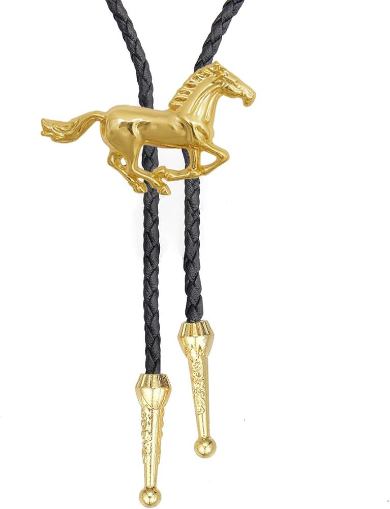 Joxevyia Horse Bolo Tie Western Cowboy Necktie for Men Women Adjustable Brown Leather Cord Runnin... | Amazon (US)
