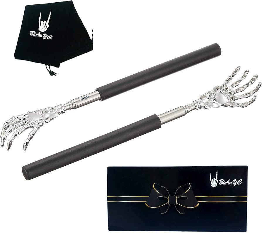 2-Pack Skeleton Hand Back Scratcher Portable Extendable Telescopic Ghost Hand Massages Back Scrat... | Amazon (US)