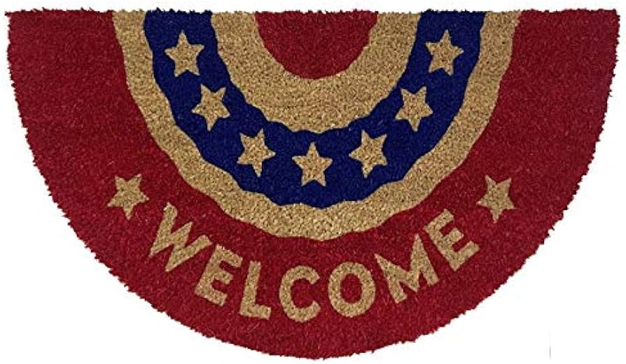 Briarwood Lane Patriotic Bunting Coir Doormat Natural Fiber Red White & Blue Outdoor 18" x 30" | Amazon (US)