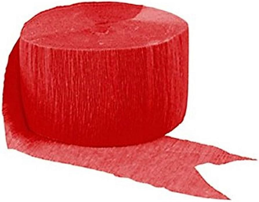 Premium Apple Red Crepe Paper Streamer - 81ft, 1 Piece - Perfect for Birthdays, Weddings, and Eve... | Amazon (US)