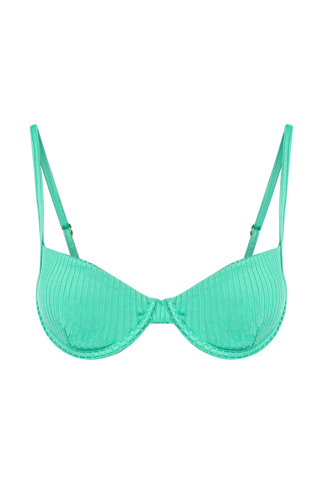 Capri Top - Turquoise Wide Rib | Monday Swimwear