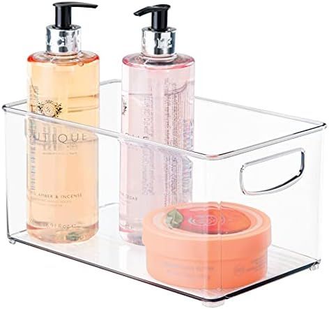 mDesign Deep Plastic Storage Bin with Handles for Organizing Hand Soaps, Body Wash, Shampoos, Lot... | Amazon (US)