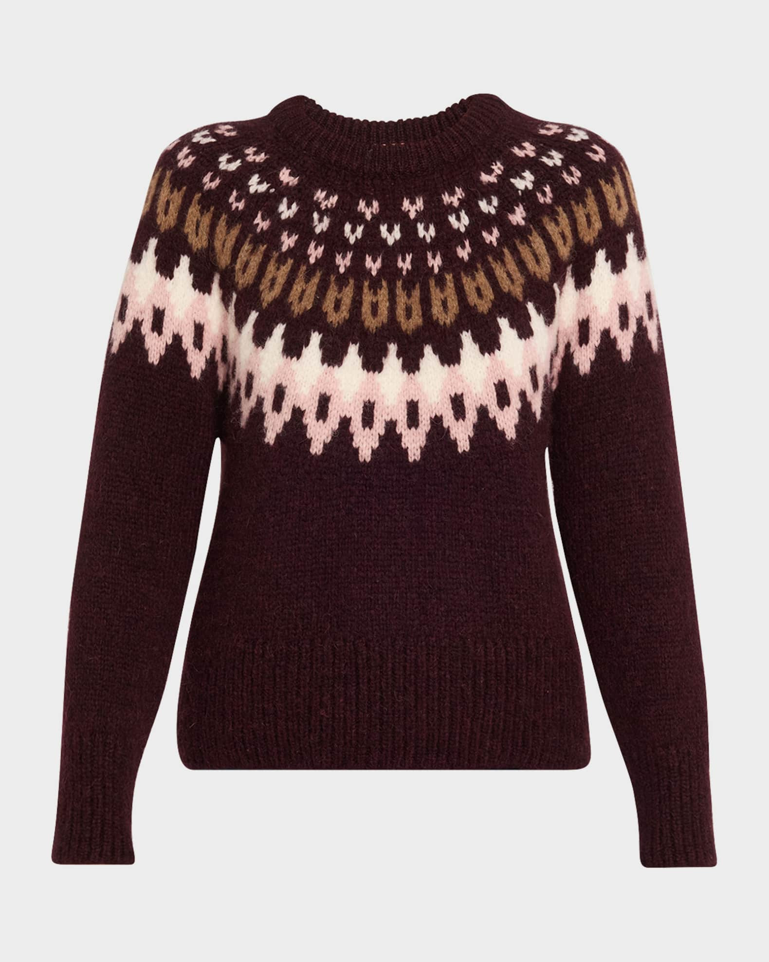 Veronica Beard Anne Fairisle Crewneck Sweater | Neiman Marcus