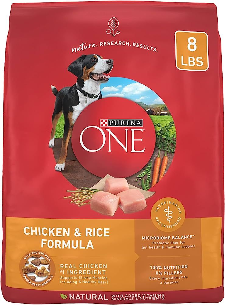 Purina ONE Chicken and Rice Formula Dry Dog Food - 8 lb. Bag | Amazon (US)