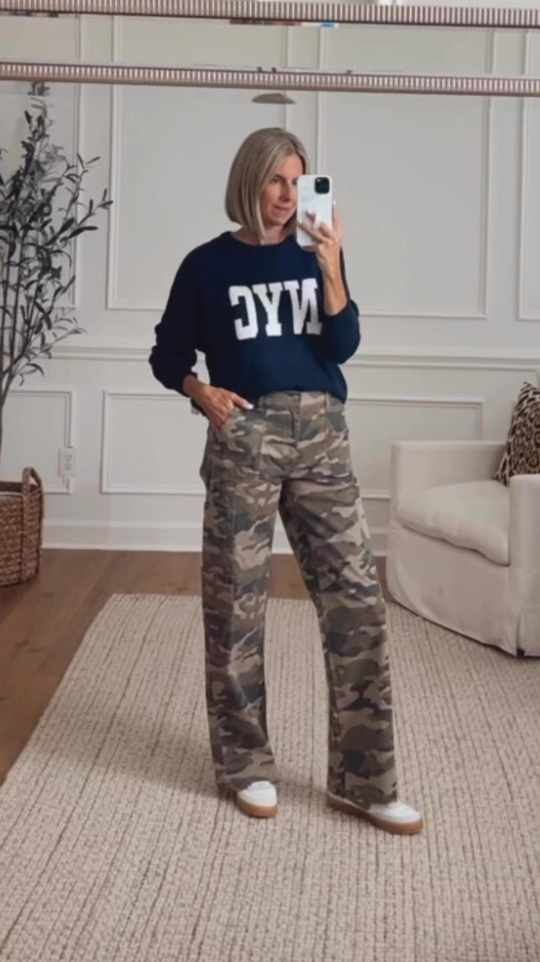 $17 Wide leg cargo camo pants wearing a small 
If you are still unsure of the camo trend this is great pair to try it out without breaking the bank. Sweater is soft, warm and the perfect cropped length. Can easily tuck it, in a small





Fall outfit ideas
Walmart fashion 
Walmart fall outfits  #ltkfindsunder50 #ltkseasonal #ltkstyletip

#LTKFindsUnder50 #LTKStyleTip #LTKVideo