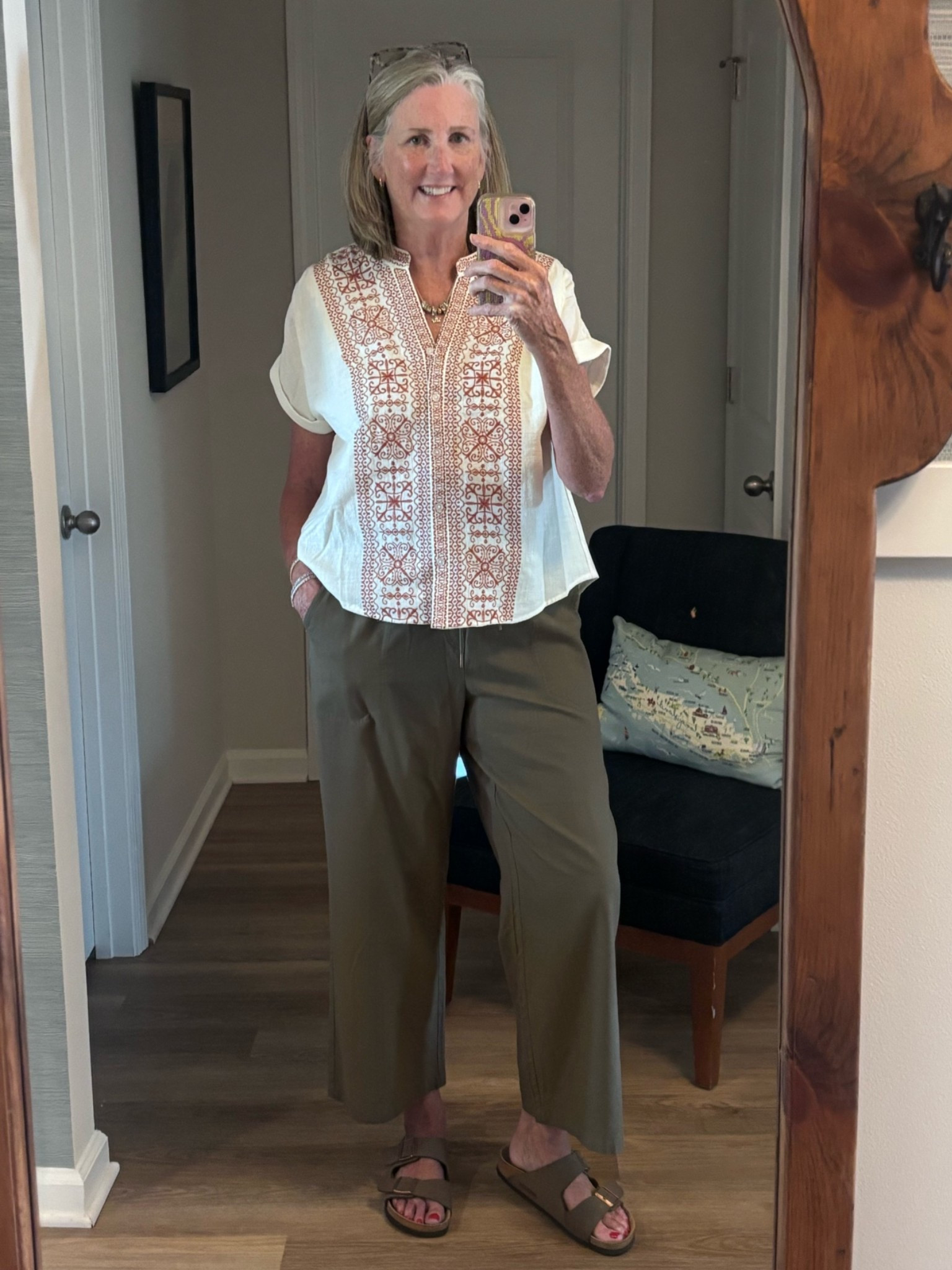 This lightweight drapey pant and gauze top will pull you together on a hot day

#LTKootd #LTKOver40 #LTKTall