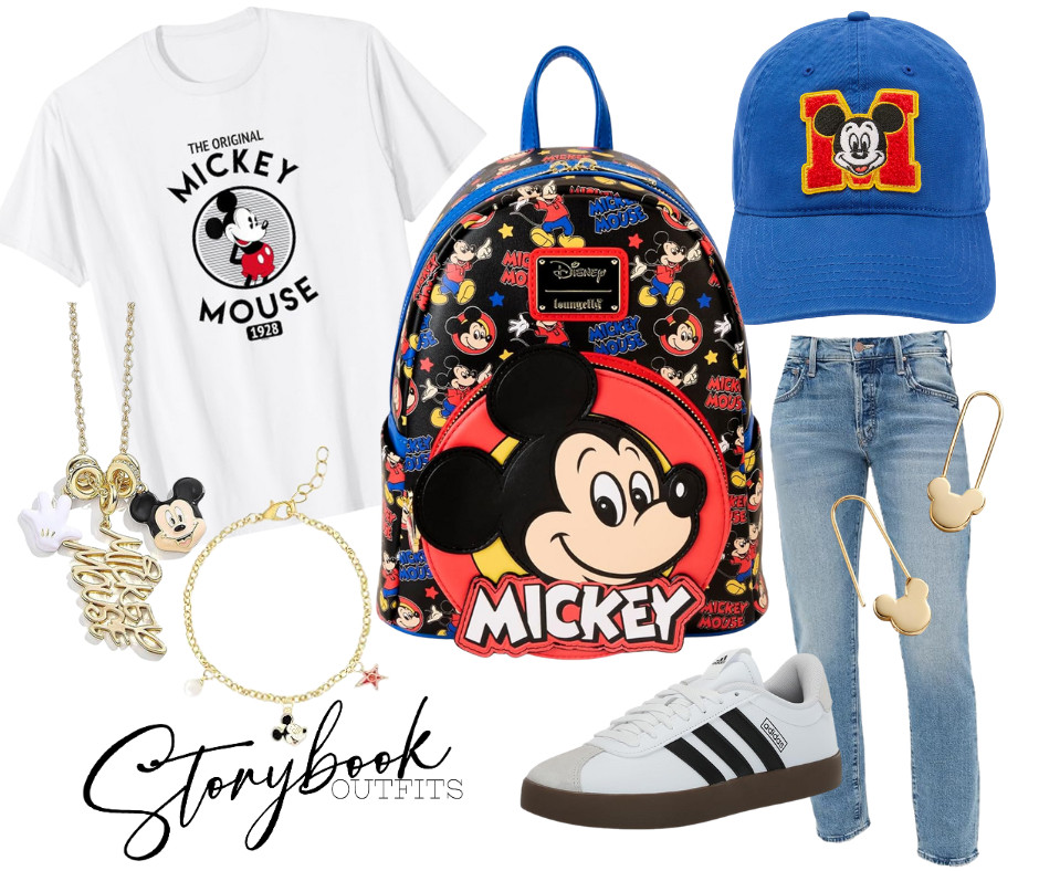 This outfit is basically a full-on love letter to the one who started it all! 
The classic Mickey tee, the bold mini backpack, the vintage-style hat, and the comfy sneakers make the perfect park-day combo. 
Whether you're rope-dropping, character-spotting, or just snacking your way down Main Street, this look keeps the magic front and center. 
Cozy, cute, and ready for every ride photo. 
Mickey forever! 

 #LTKStyleTip 

#LTKTravel