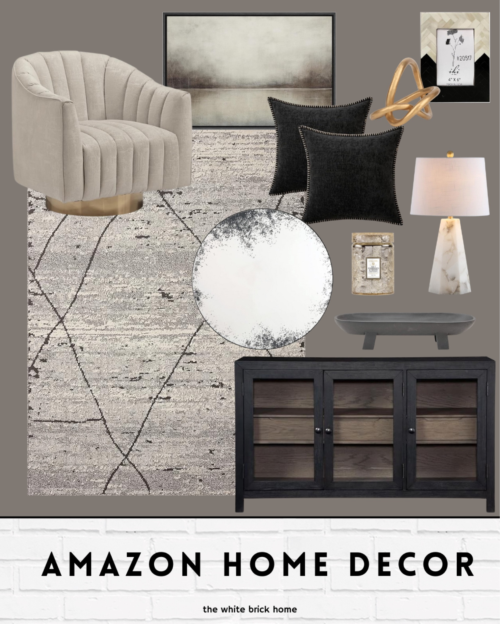 Amazon home finds 🖤

Amazon, Amazon home, Amazon home decor, home finds, home accessories, accent rug, rug, accent chair, living room rug, living room chair, modern wall art, throw pillows, table lamp, lamp, wall mirror, picture frames, media console, entry way table, living room, living room design, living room decor, living room decor. 

#LTKFindsUnder100 #LTKHome #LTKStyleTip