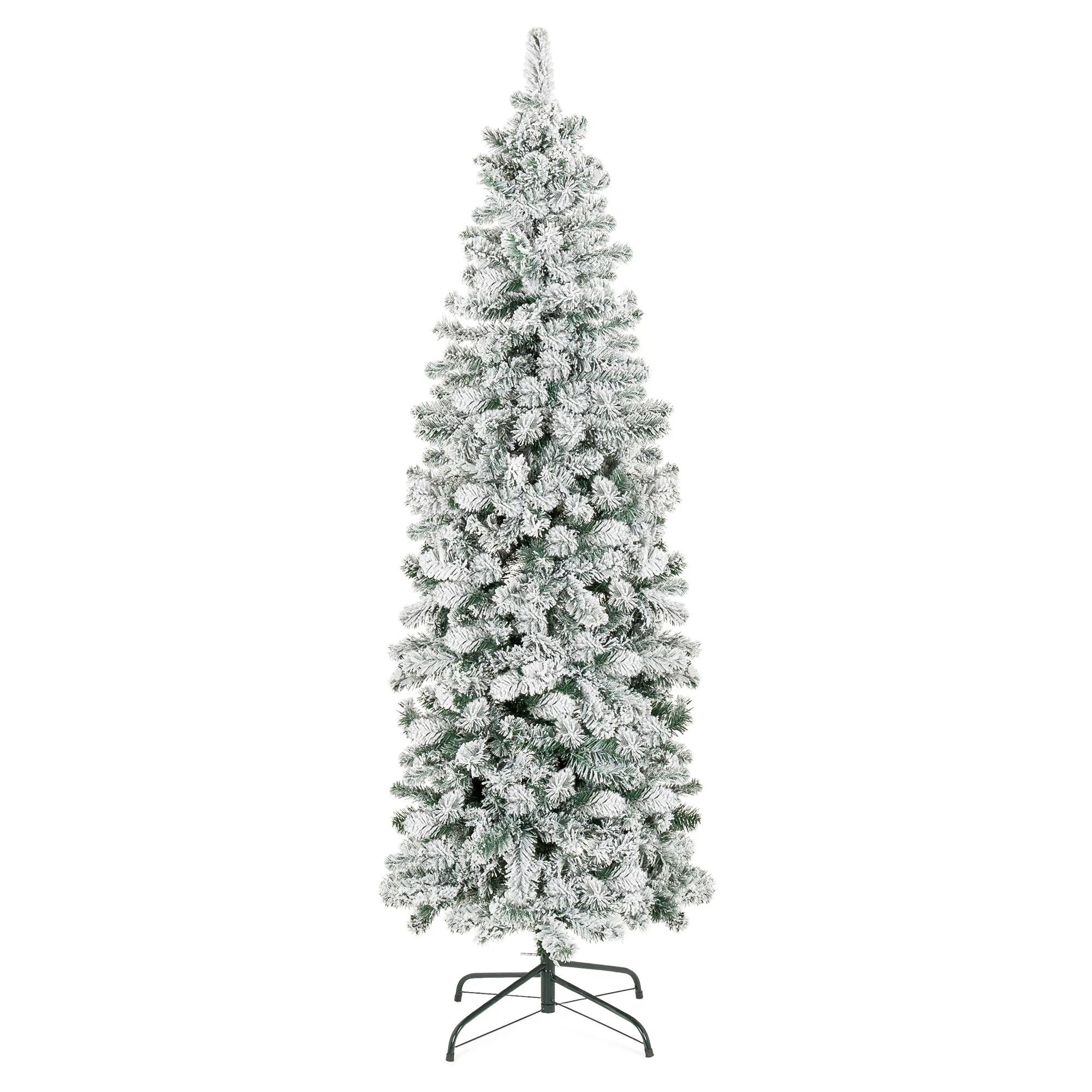 Best Choice Products 6ft Snow Flocked Artificial Pencil Christmas Tree Holiday Decoration Decor | Walmart (US)