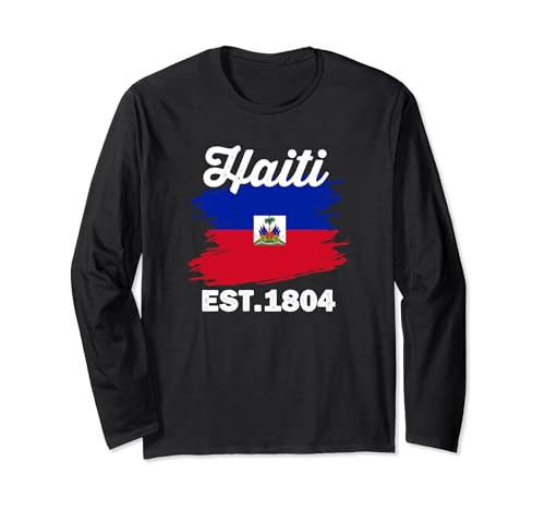 Vintage Haitian Pride Haiti Flag Men Women Proud Ayiti 1804 Long Sleeve T-Shirt | Amazon (US)