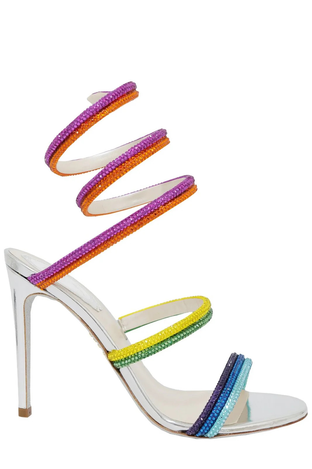 René Caovilla Rainbow Embellished Open Toe Sandals | Cettire Global