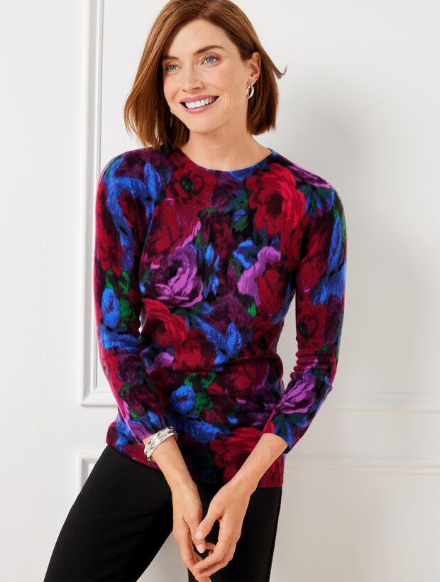 Audrey Cashmere Sweater - Wrapped Floral | Talbots