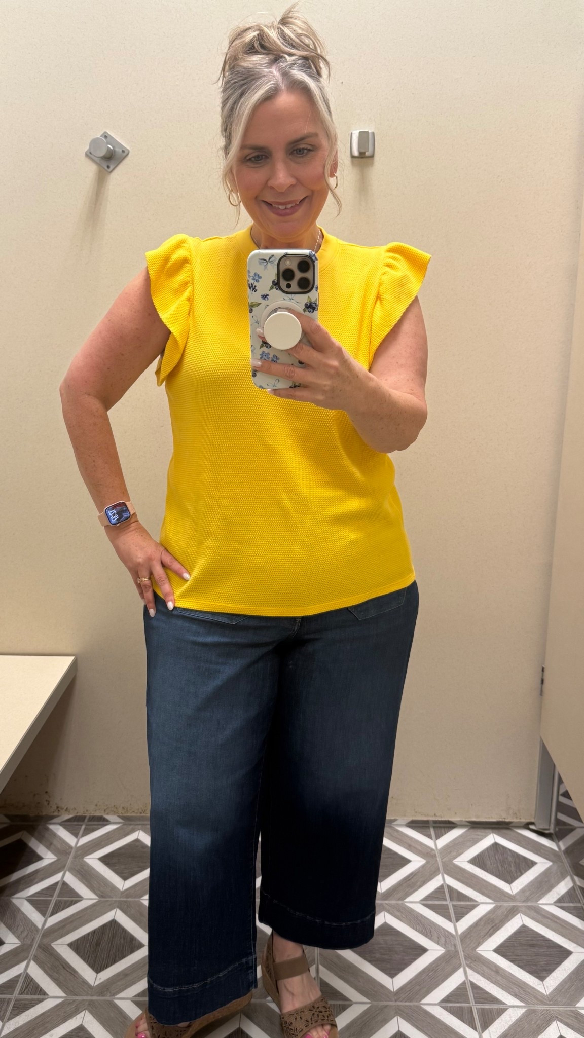 These high rise wide leg jeans from @jcpenney are so cute! On sale right now, and this adorable top comes in five colors! Use code RAREGEMS to save 20%. 

#LTKSaleAlert #LTKootd #LTKMidsize