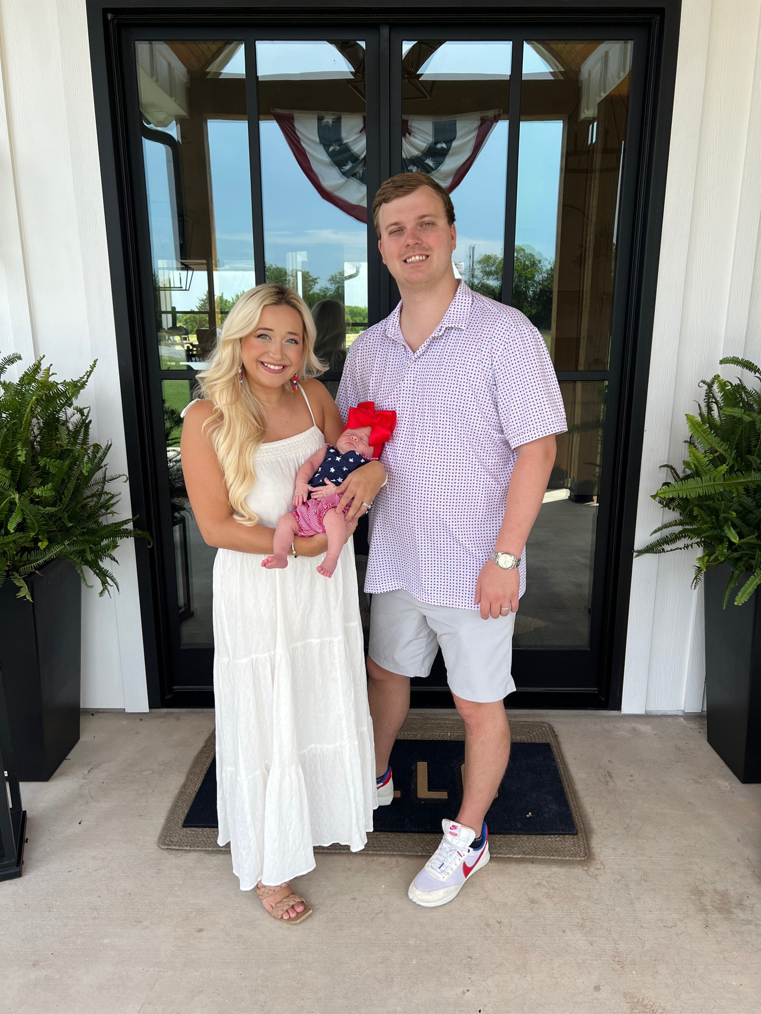 We hope you had a wonderful 4th of July!❤️🤍💙 

Dress is @express and I’ve linked a few similar ones! Tyler’s shirt is @mizzenandmain of course 


