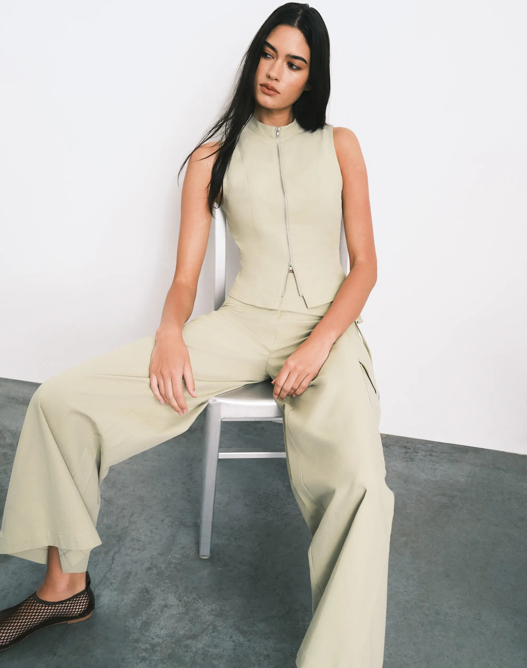 High Neck Zip Through Top | Glassons (Australia)