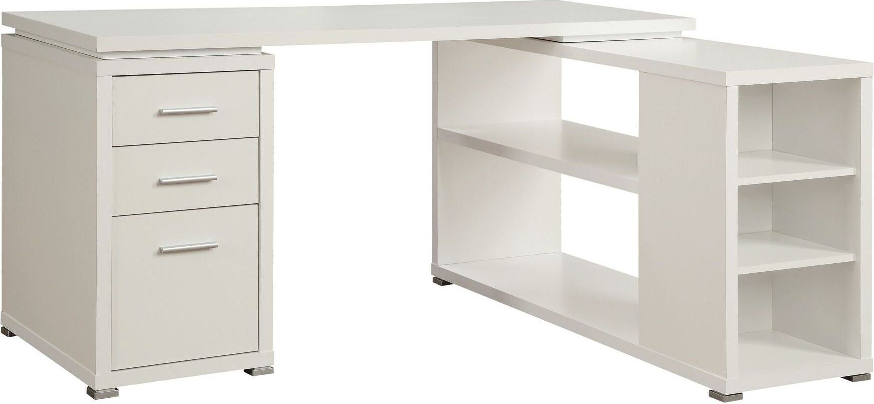 Yvette White L-Shape Desk | 1stopbedrooms