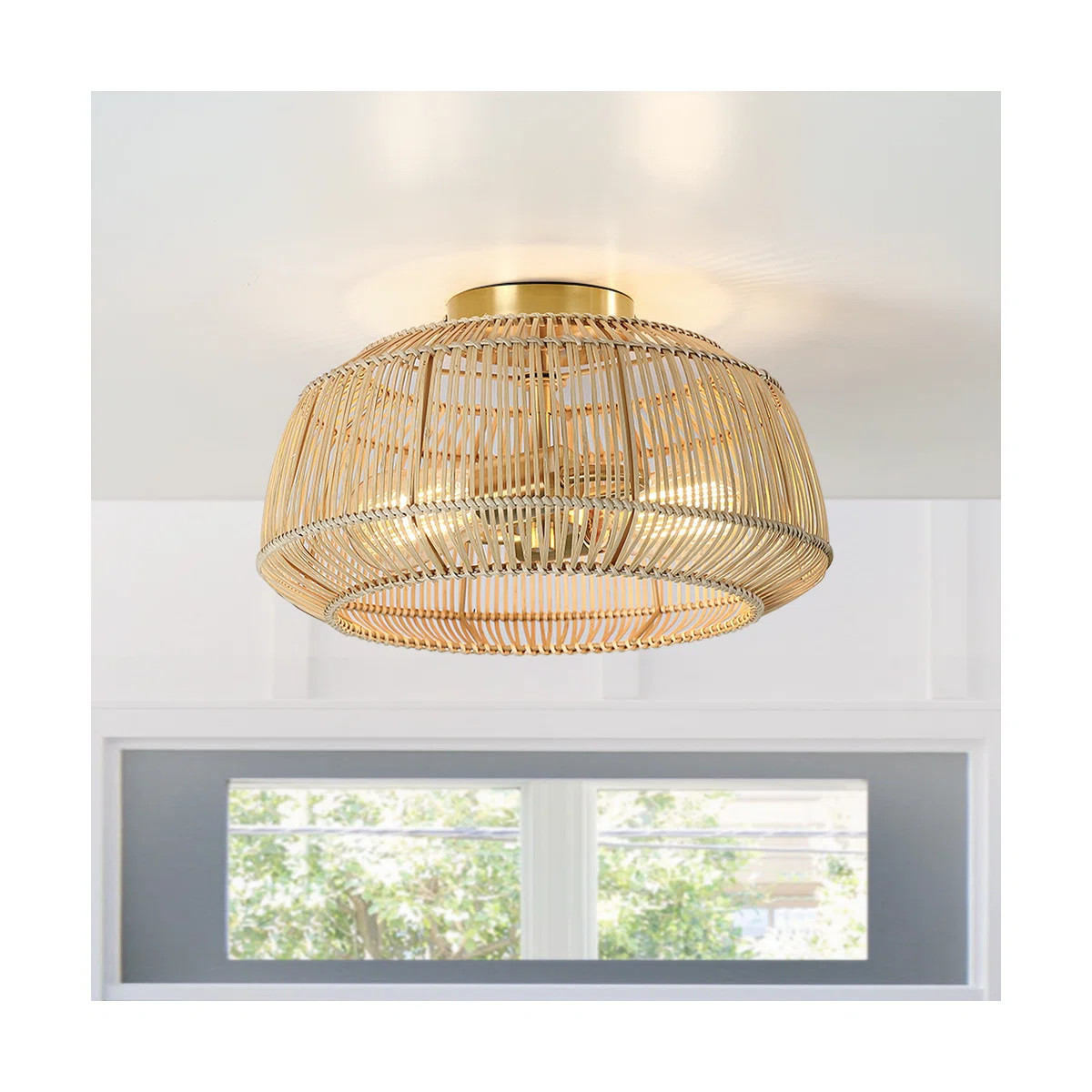 Tamil Rattan Semi Flush Mount | Wayfair North America