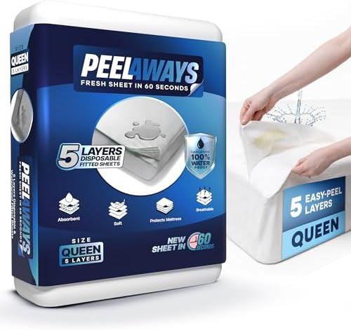 Amazon.com: Peelaways Incontinence Bed Sheets & Waterproof Mattress Protector – 5-Layer Disposa... | Amazon (US)