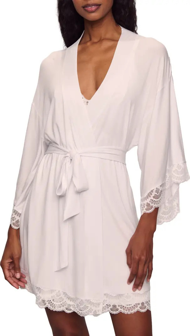 Mariana Lace Trim Jersey Robe | Nordstrom