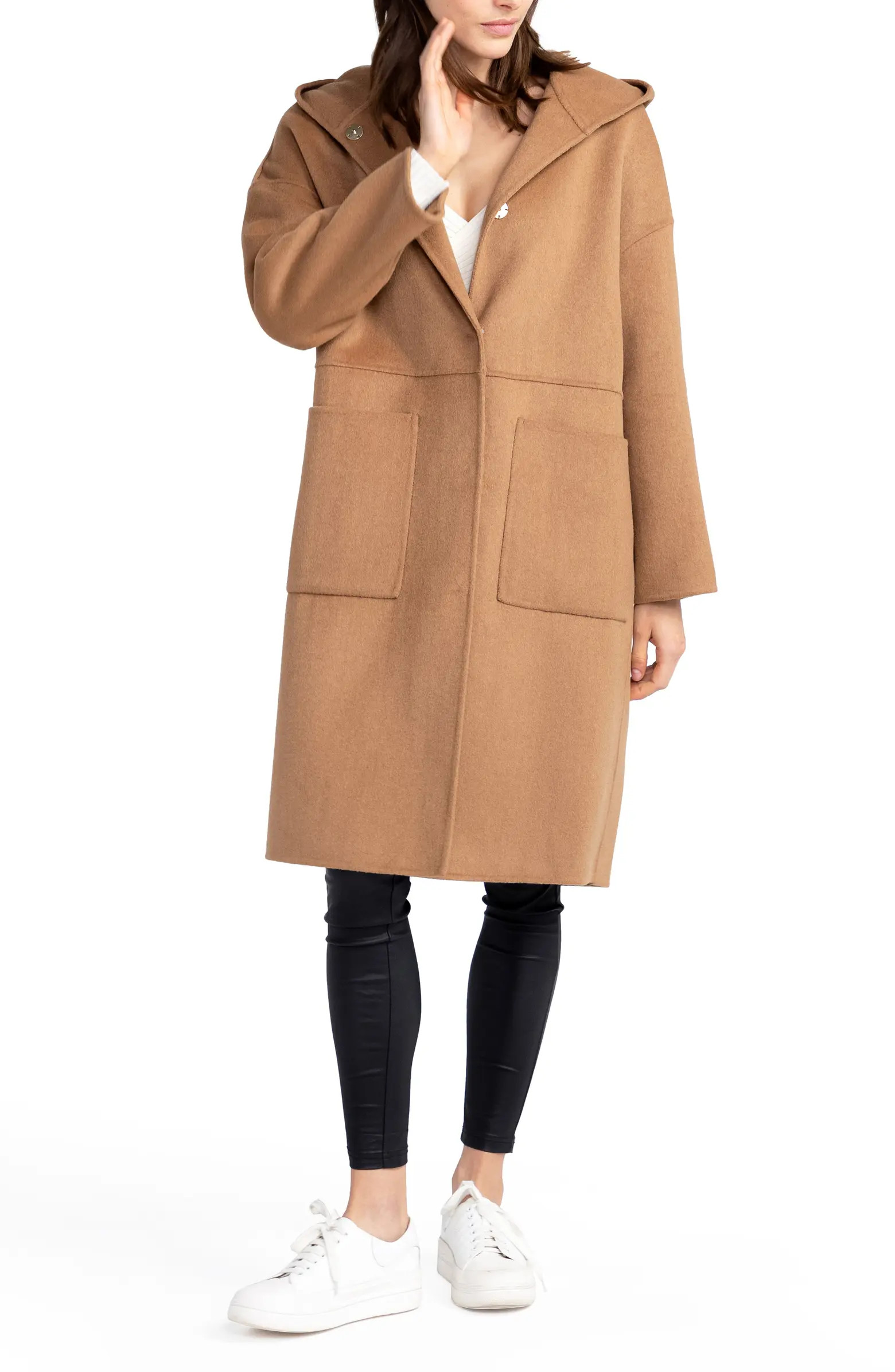 Belle & Bloom Sunday Morning Hooded Wool Blend Coat | Nordstrom | Nordstrom