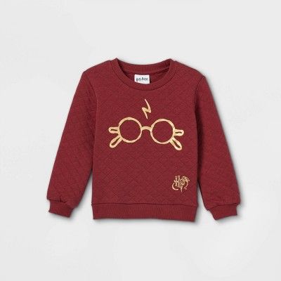 Toddler Girls' Harry Potter Quilted Fleece Pullover - Burgundy | Target