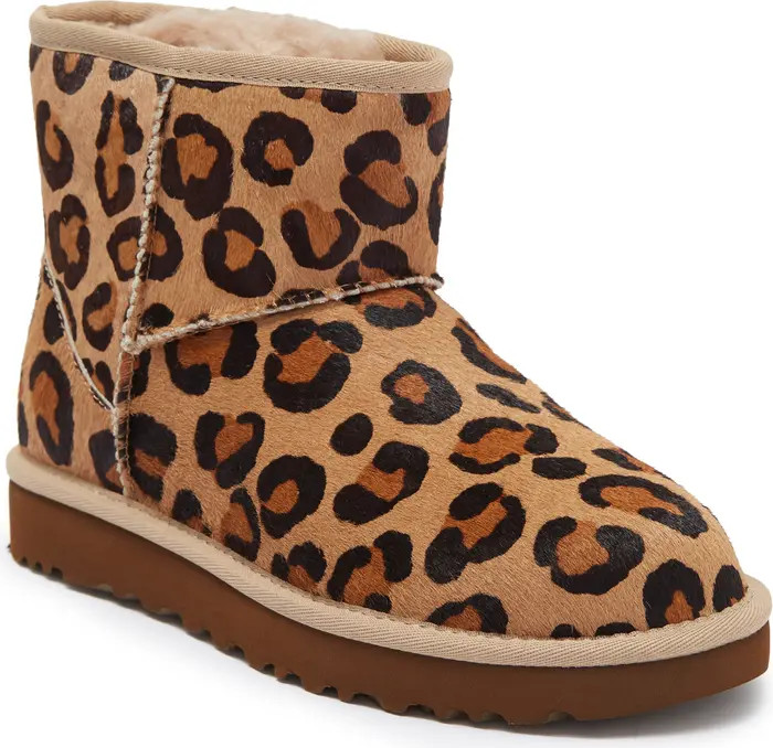 UGG® Leopard Print Genuine Calf Hair Classic Mini Boot (Women) | Nordstromrack | Nordstrom Rack