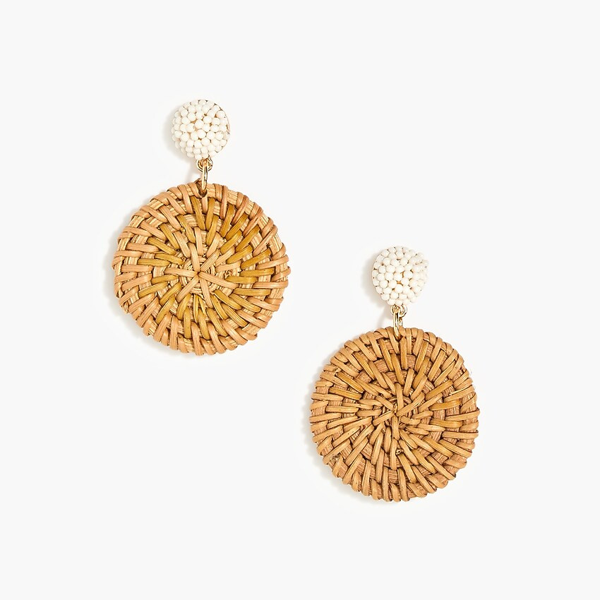 Bead and rattan statement earrings | J.Crew Factory