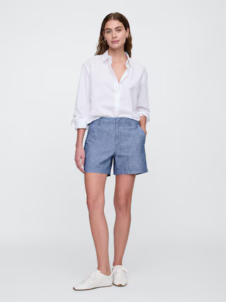5" Mid Rise Downtown Chambray Shorts | Gap Factory