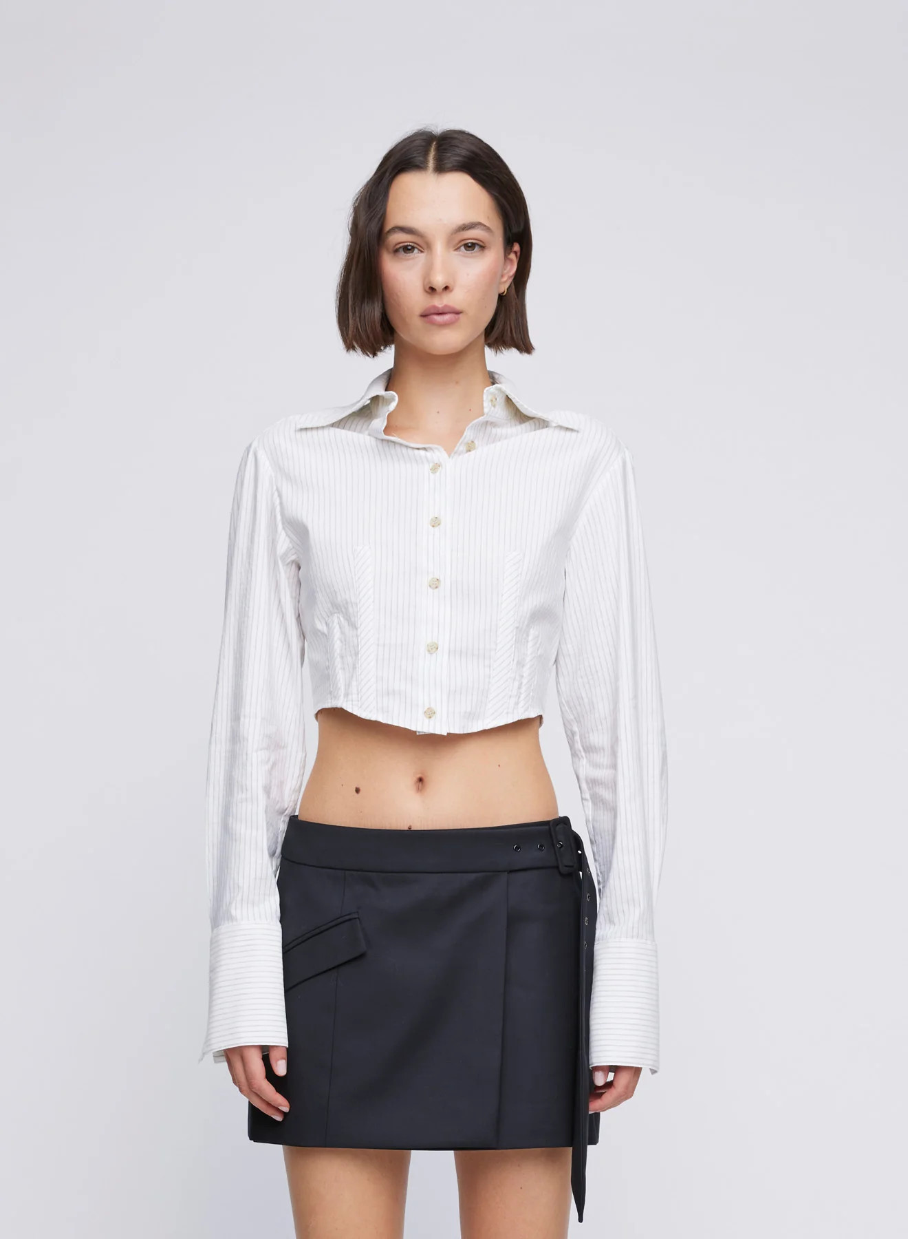 FRANKIE SHIRT (TAUPE STRIPE) | Anna Quan (Global)