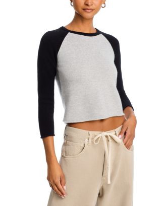 Shrunken Baseball Raglan Cashmere Tee | Bloomingdale's (US)