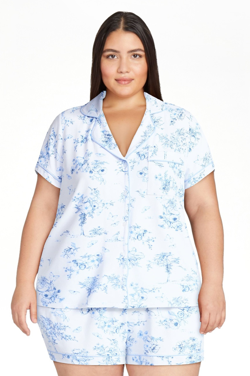 Joyspun Women's Dreamy Soft Collection Notch Collar Top and Shorts Pajama Set, 2-Piece, Sizes XS-... | Walmart (US)