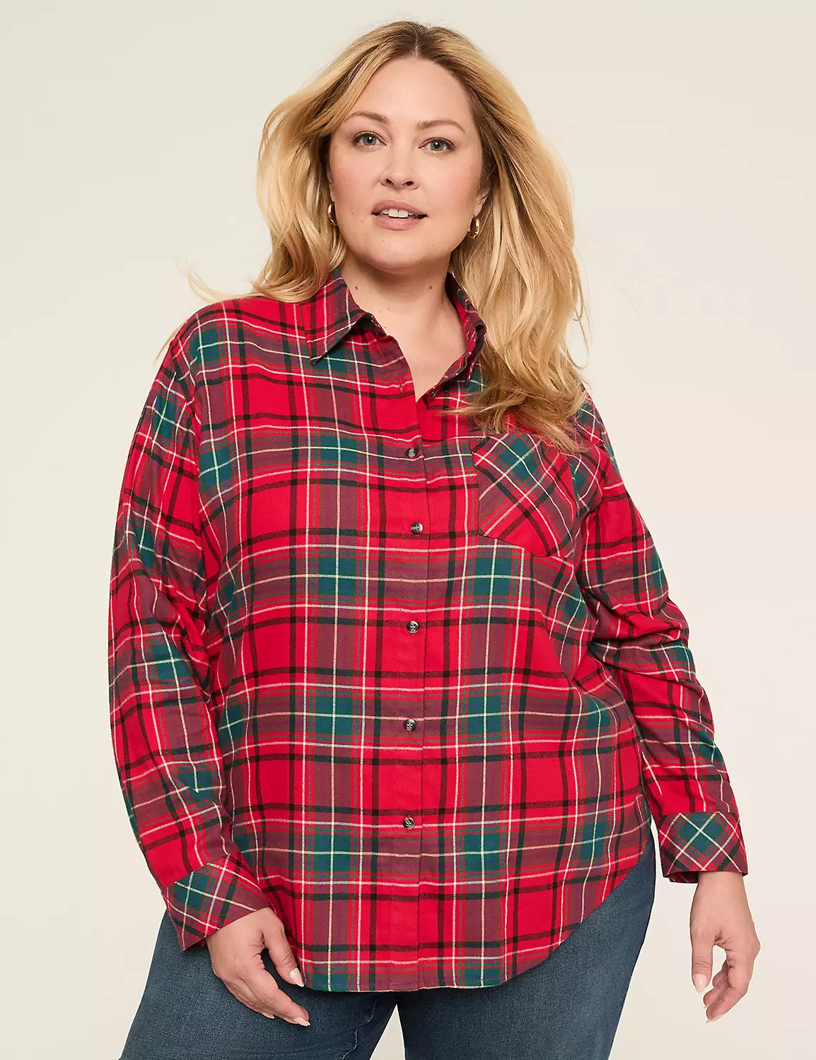 Button-Down Plaid Top | Lane Bryant (US)