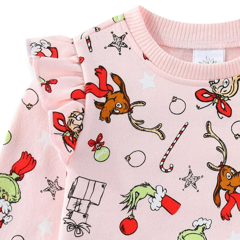 Dr. Seuss Grinch Sweatshirt and Flared Legging Pants Set (Baby Girls), 2 Piece Set, Sizes 12M-24M | Walmart (US)