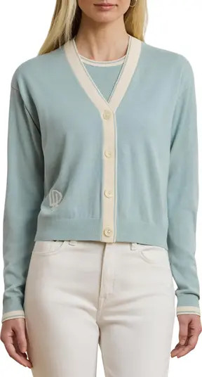 Lauren Ralph Lauren Two-Tone Cotton Blend Cardigan | Nordstrom | Nordstrom