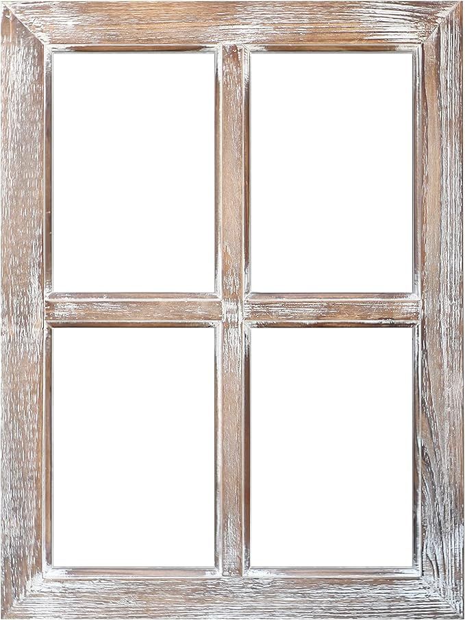 Barnyard Designs Rustic Barn Wood Window Frame, Decorative Country Farmhouse Home Wall Decor, Woo... | Amazon (US)