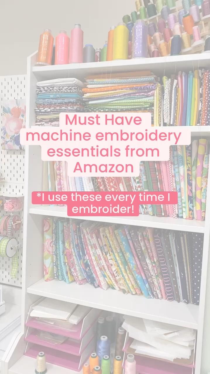 My MUST have machine embroidery essentials I use every time I embroider!  These are my go to embroidery supplies and they are all from Amazon too!

My embroidery essentials:

🧵Placement Stickers

🧵Air Duster

🧵Magnetic Bobbins

🧵Stabilizer

🧵Scissors 

🧵USB sticks

🧵T-shirt placement ruler

Follow me @themonogrammompreneur for more 

#LTKVideo