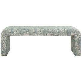 Uttermost Amie Blue Shell Print 54" Wide Bench | www.lampsplus.com | Lamps Plus