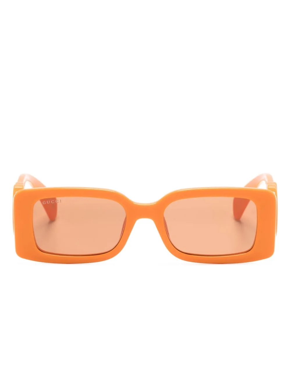 Gucci Eyewear Interlocking G rectangle-frame Sunglasses | Orange | FARFETCH BG | Farfetch Global