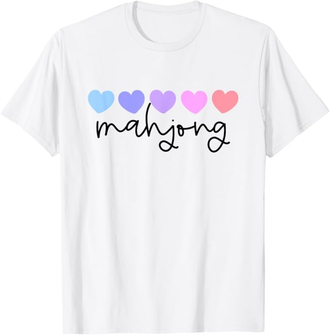 Mahjong Lover Heart Women Girls or Mom T-Shirt | Amazon (US)