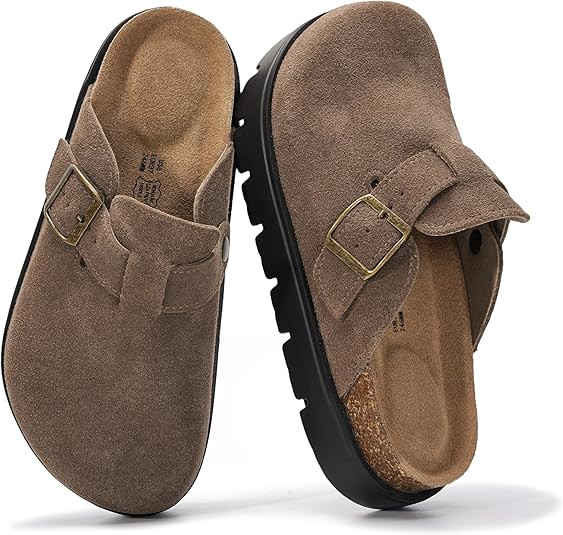 Project Cloud Genuine Leather Platform Clogs for Women Footwear - Memory Foam Arch Support Cork F... | Amazon (US)